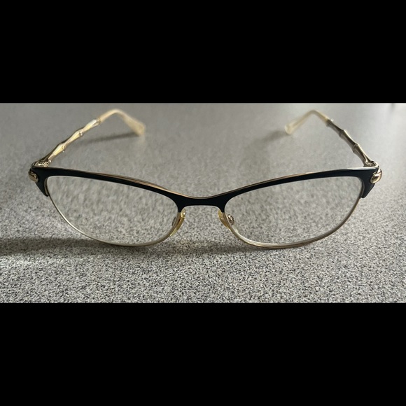 Vintage Authentic Gucci Gold Toned Metal Eyeglasses - Picture 7 of 12